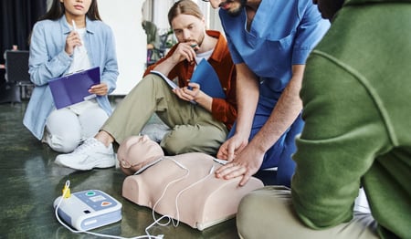 AED training about where to put pads
