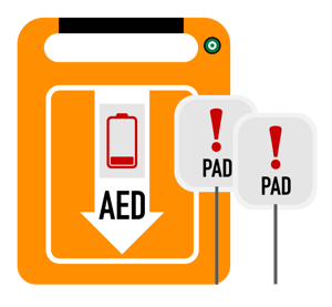 AED expired pads and low battery